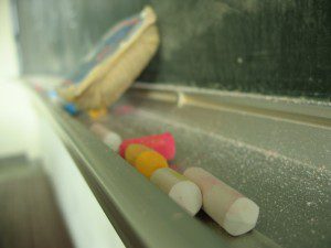 Chalk and chalkboard
