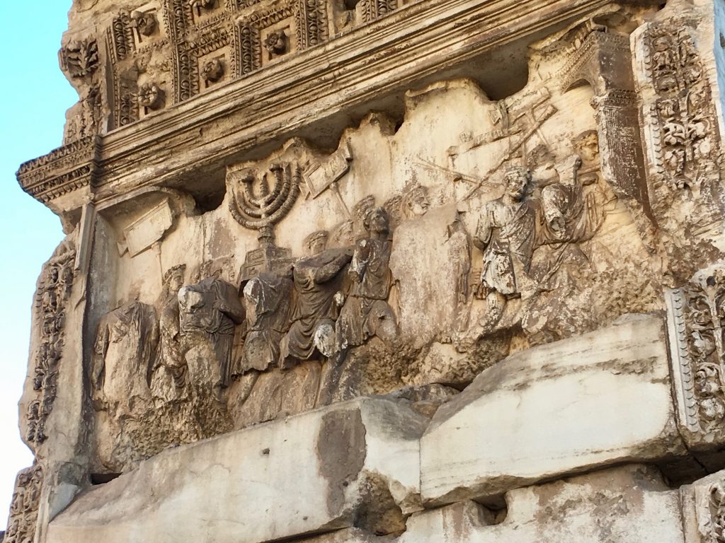 Image of the capture of Jerusalem, Arch of Titus, Roman Forum, Rome, Italy