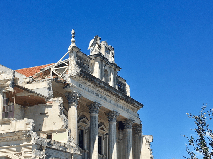 The ruined Cathedral of the Blessed Sacrament, Christchurch, New Zealand
