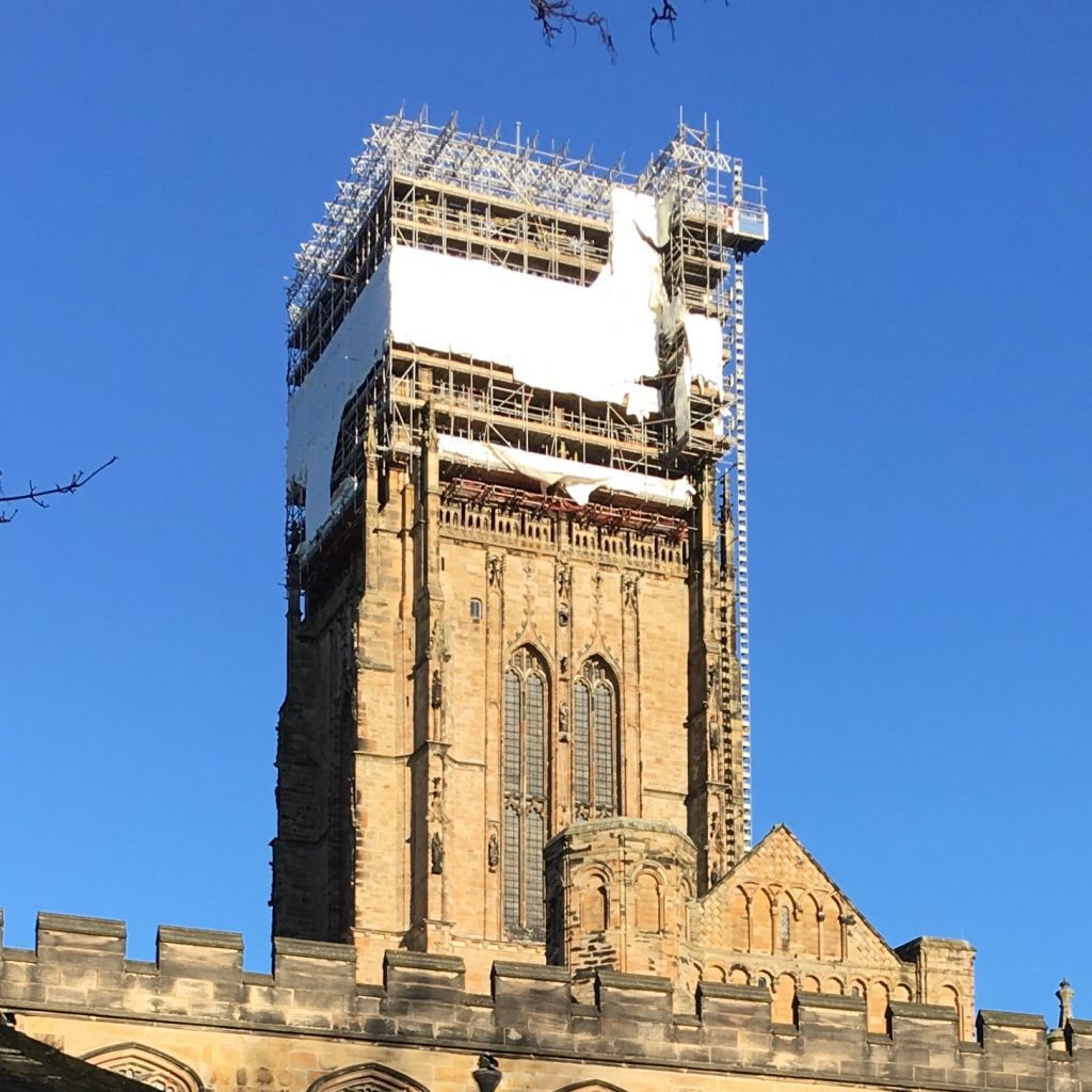 Durham Cathedral under construction