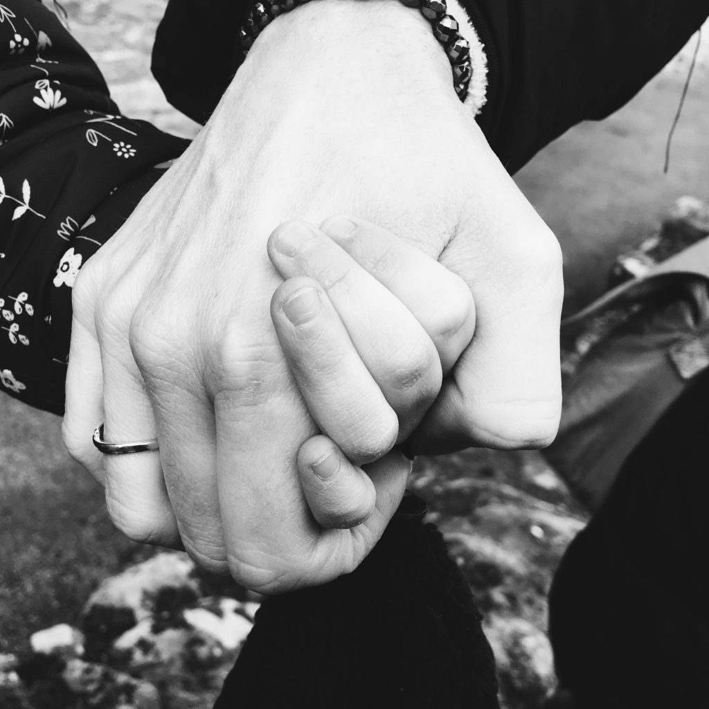 Holding child's hand