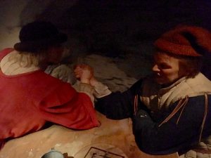 Arm wrestling mannequins, Warwick Castle, England