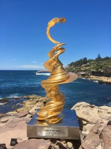 "Statue of Mad Liberty". A sculpture by Wang Kaifang. Sculpture by the Sea Exhibition, Bondi, Sydney, November 2019.