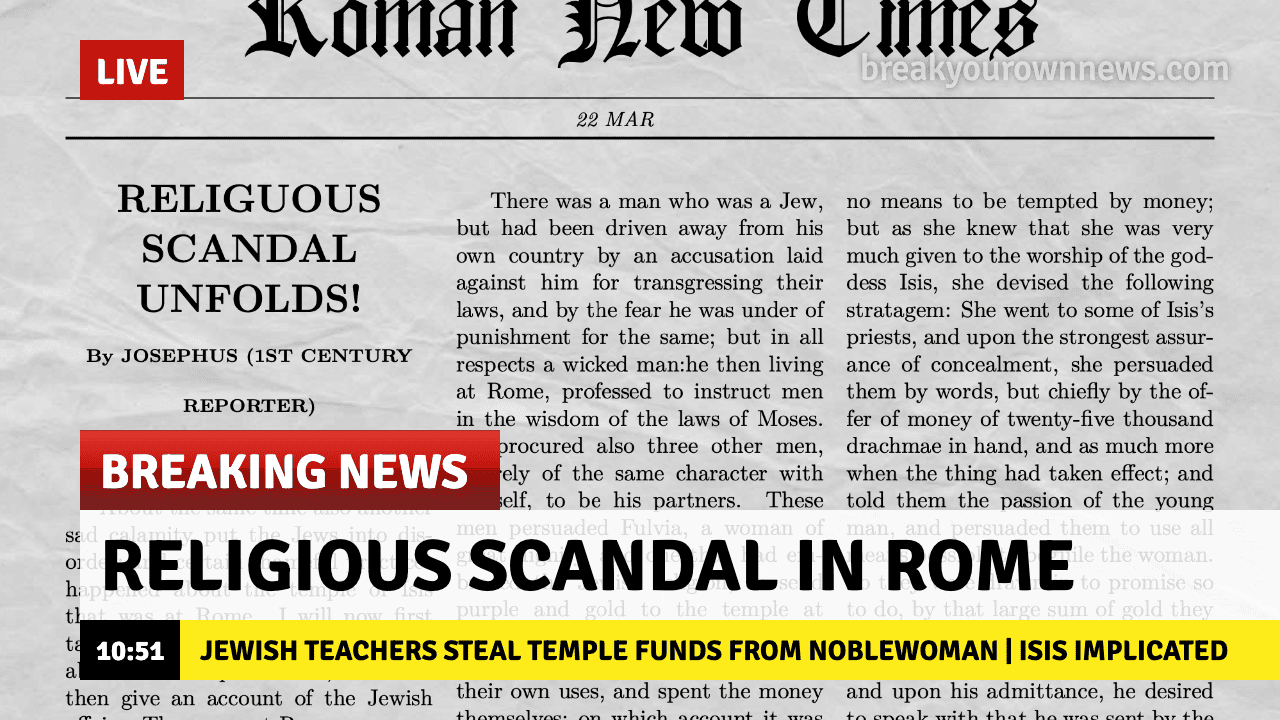 Breaking news: Religious Scandal in Rome