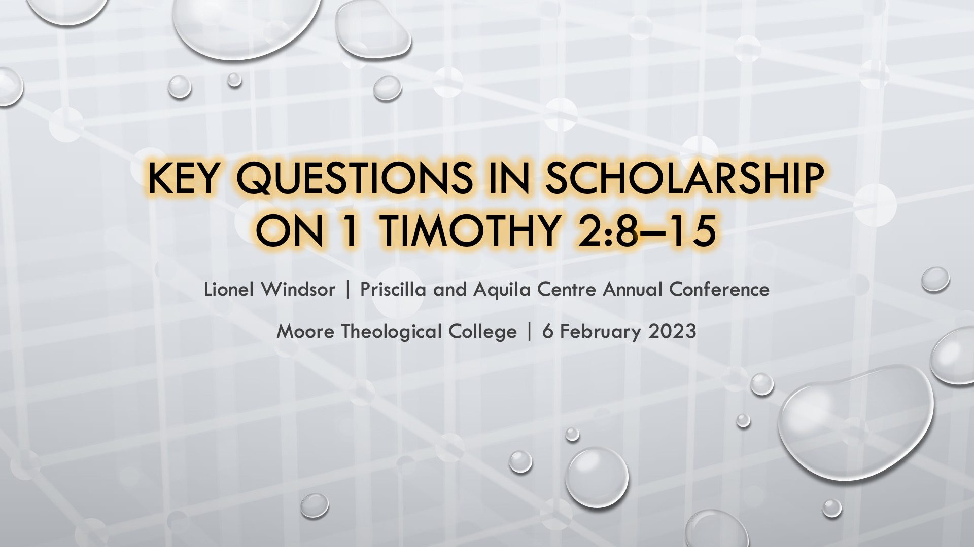 Video: Key issues in scholarship on 1 Timothy 2:8–15