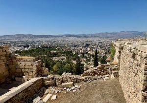 The Athens ancient marketplace; view from the Acropolis