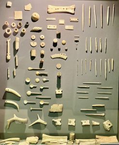 Bone tools, made in worshop of the marketplace, 1st Century BC, Museum of the Roman Forum, Thessaloniki