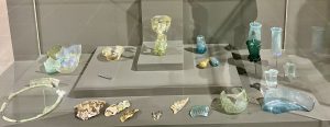 Glass vessels from the bath house, 1st Century BC - 1st Century AD, Museum of the Roman Forum, Thessaloniki