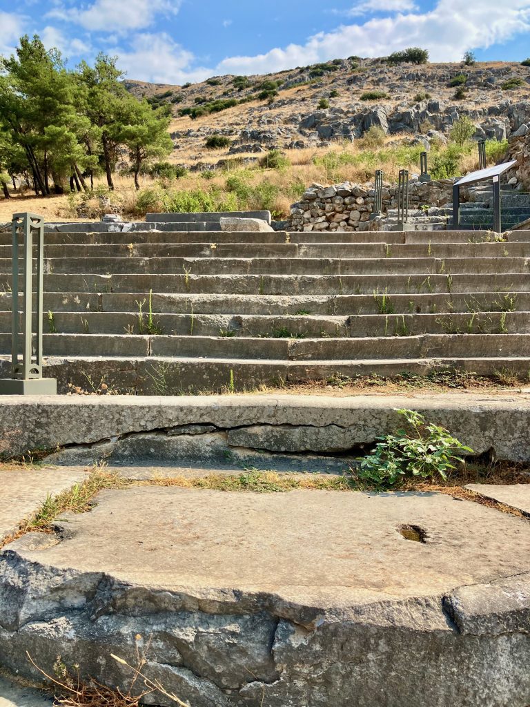 Looking up from Philippi towards the Acropolis