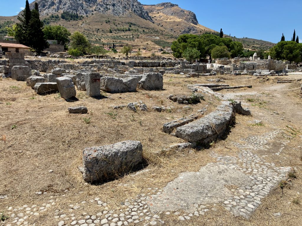 Ancient Corinth Roman Marketplace - East end. Possibly a viewing stand for racetrack judges.