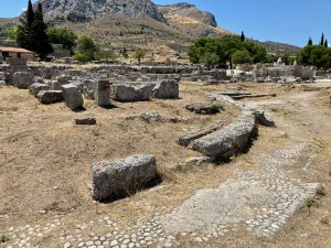 Ancient Corinth Roman Marketplace - East end. Possibly a viewing stand for racetrack judges.