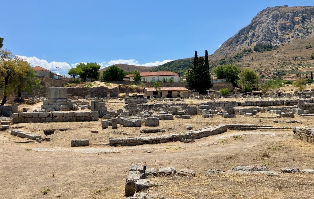 Ancient Corinth Roman Marketplace - East end. Possibly a viewing stand for racetrack judges.