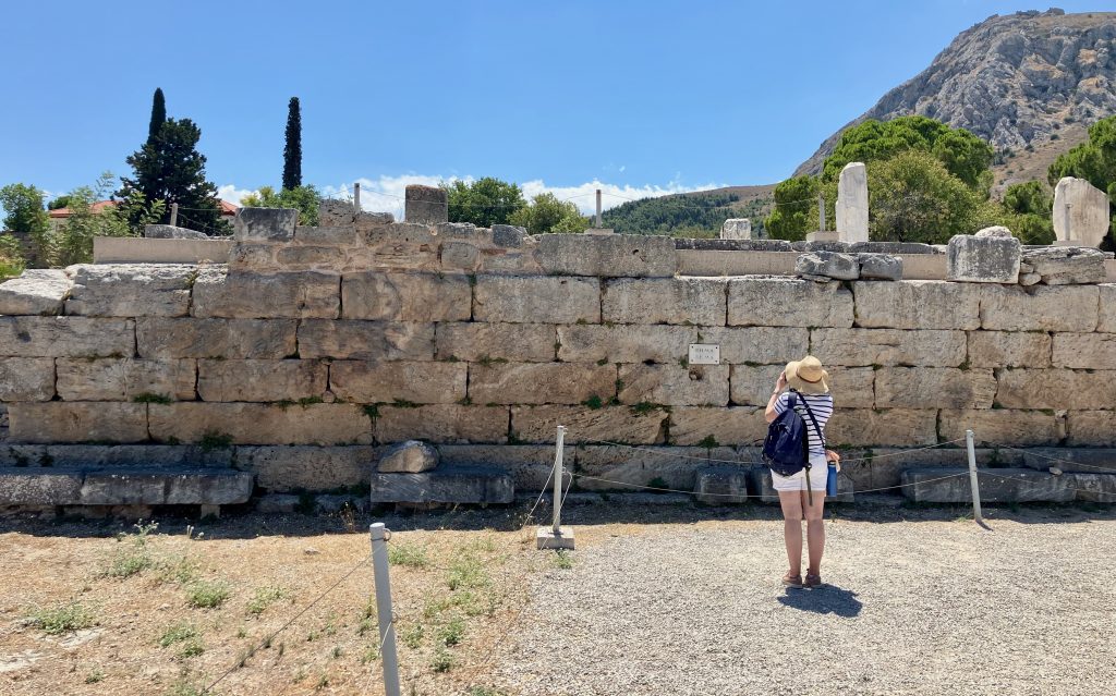 The bēma or raised platform in the centre of the Roman marketplace of ancient Corinth
