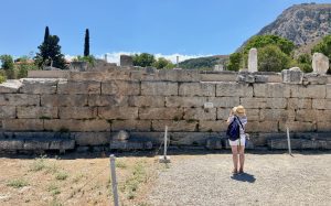 The bēma or raised platform in the centre of the Roman marketplace of ancient Corinth