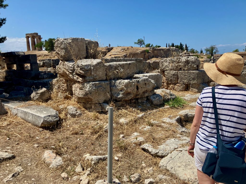 Ancient Corinth North-East ruins - Propylaea or Triumphal Arch adjoining Captives Façade